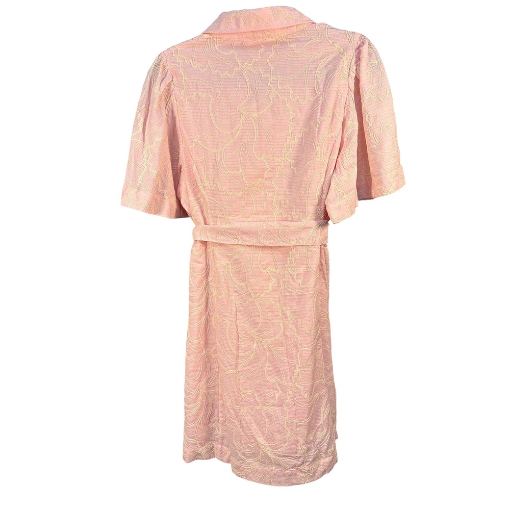 NWT Tuckernuck Hyacinth House Pink Embroidered Gingko Leaf Peppa Mini Dress L - Picture 6 of 11